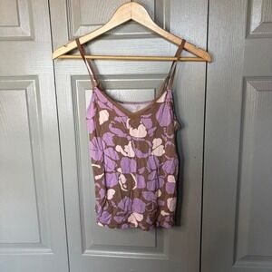 Y2K purple floral lace cami  Size XS
